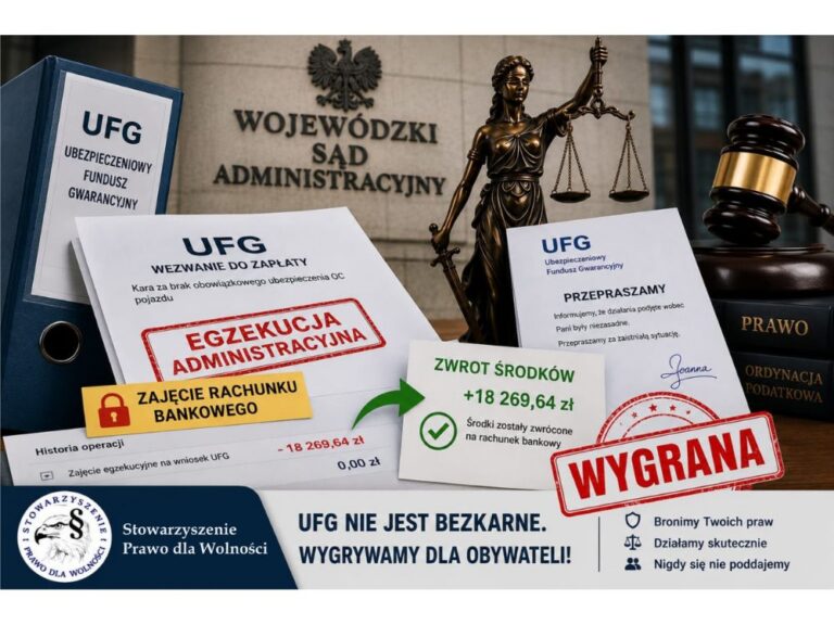 UFG nie jest nieomylne. Dwie wygrane sprawy i kolejne w toku, Stowarzyszenia Prawo dla Wolności, przeciwko Ubezpieczeniowemu Funduszowi Gwarancyjnemu
